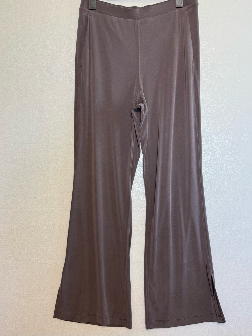 Lululemon Drapey Softstreme Flare Pants High Waisted Split Hem Espresso Size L